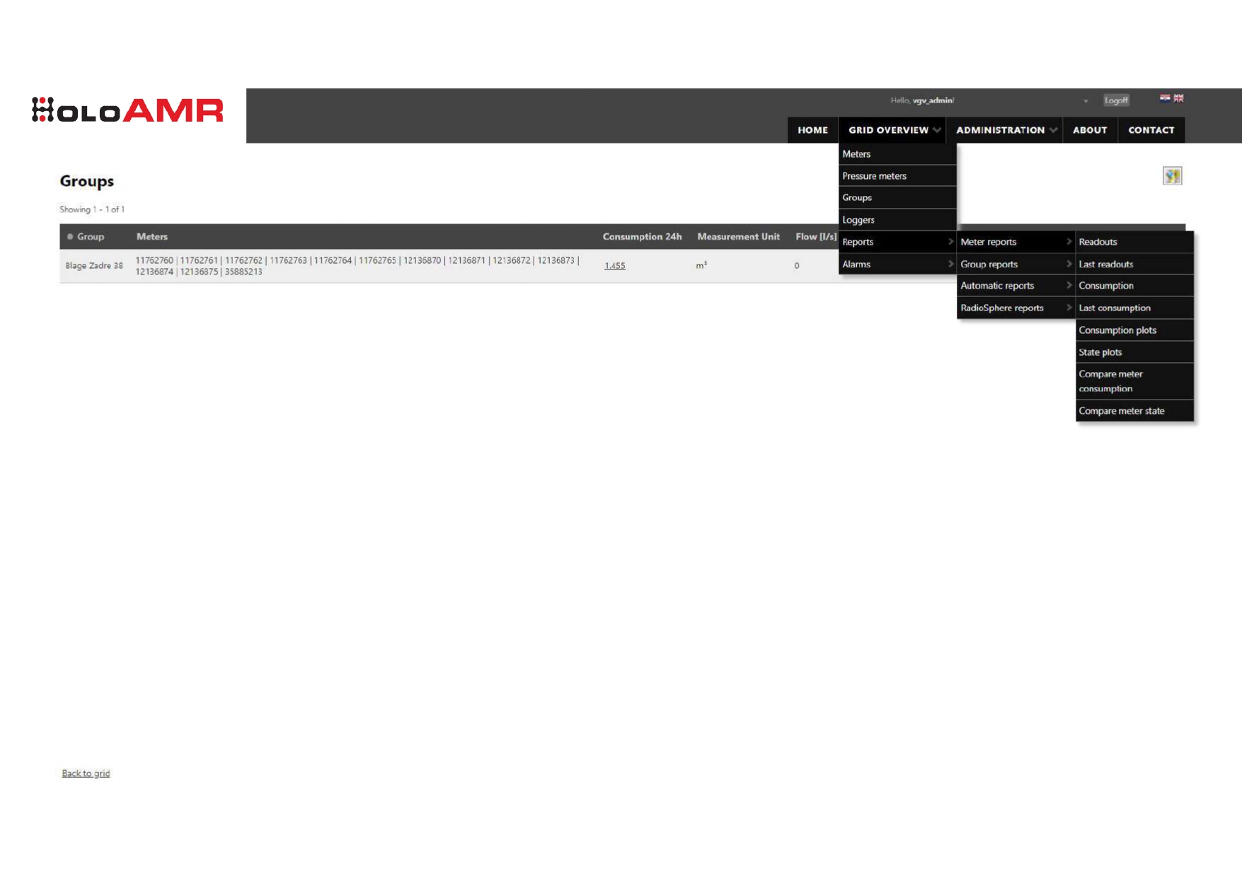 Various menu options - setting of alarms, creating automatic reports etc.